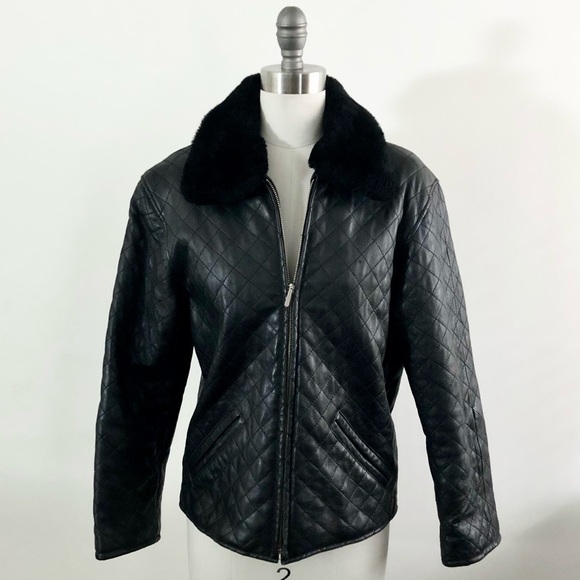 VINTAGE 90S CLUELESSCORE BLACK LEATHER QUILTED - Picture 3 of 8